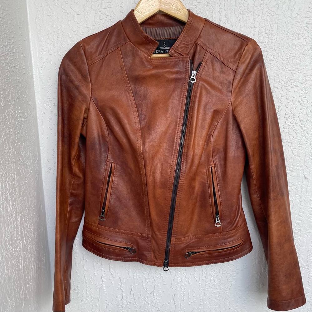 Genuine Italian Leather Moto Jacket
